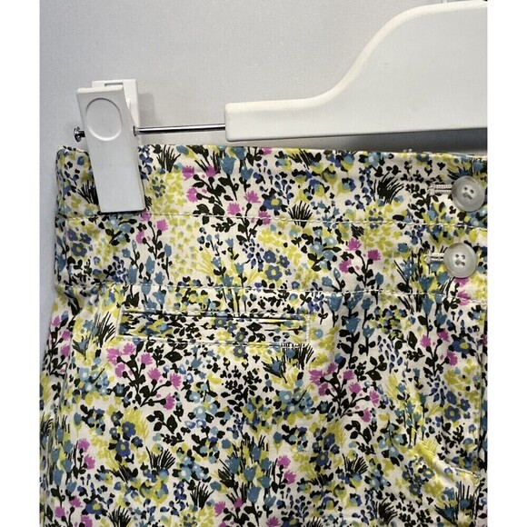 J Jill Live in Chino Pencil Skirt Womens 0P Floral Cotton Stretch Front Zip - Picture 3 of 13